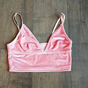 VTG VELVET BLUSH CROP TOP S